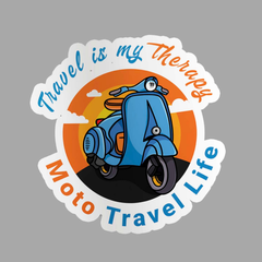 Travel Is My Therapy: Embrace the Journey with Moto Travel Life Stickers