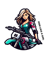 Biker Girl Sticker