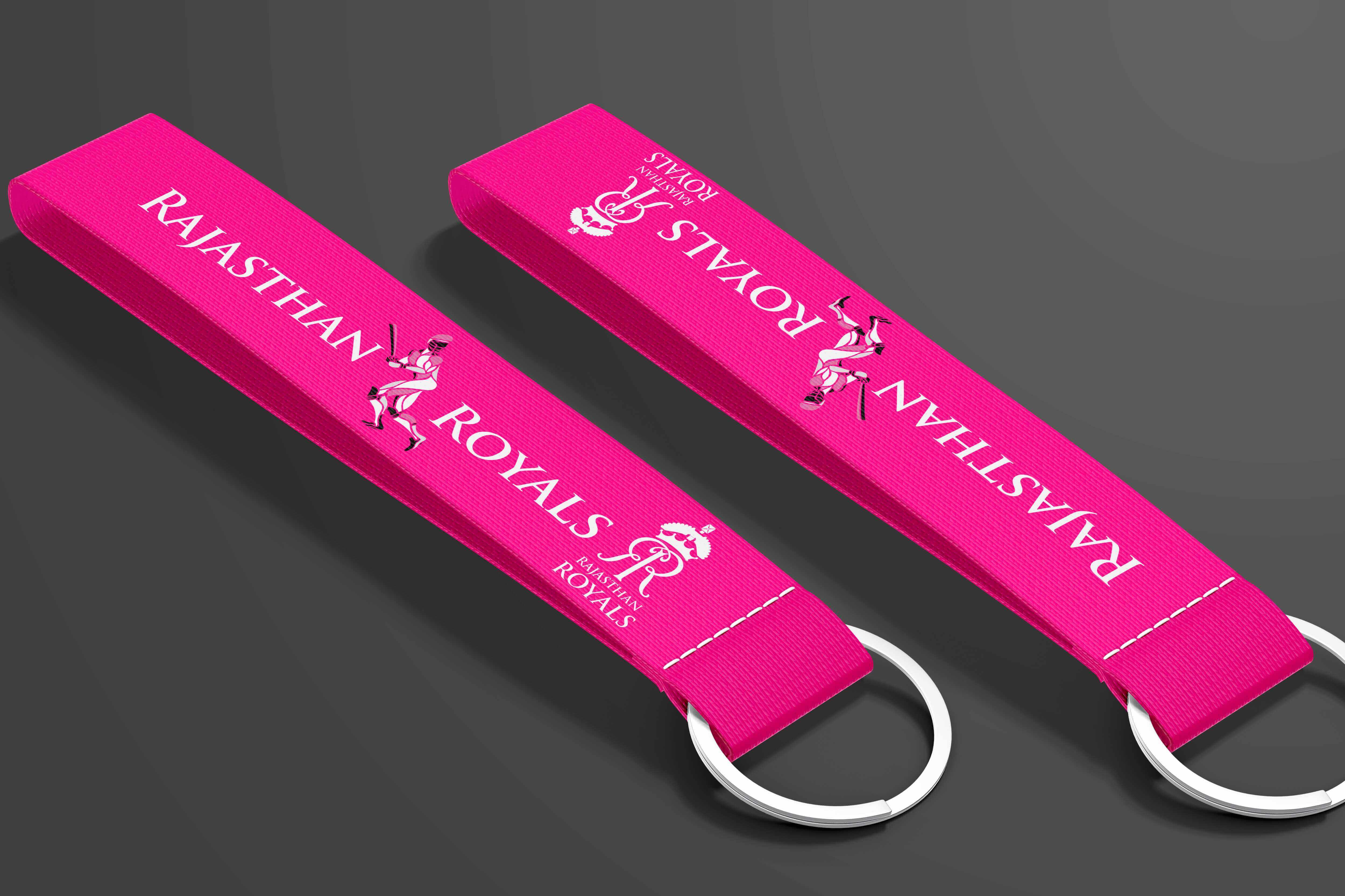 Rajasthan Royals IPL Key Tags - Cricket Fan Key chain Pink and Blue - Namu Customs