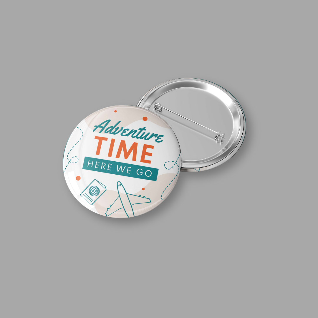 Adventure Time Here We Go Badges