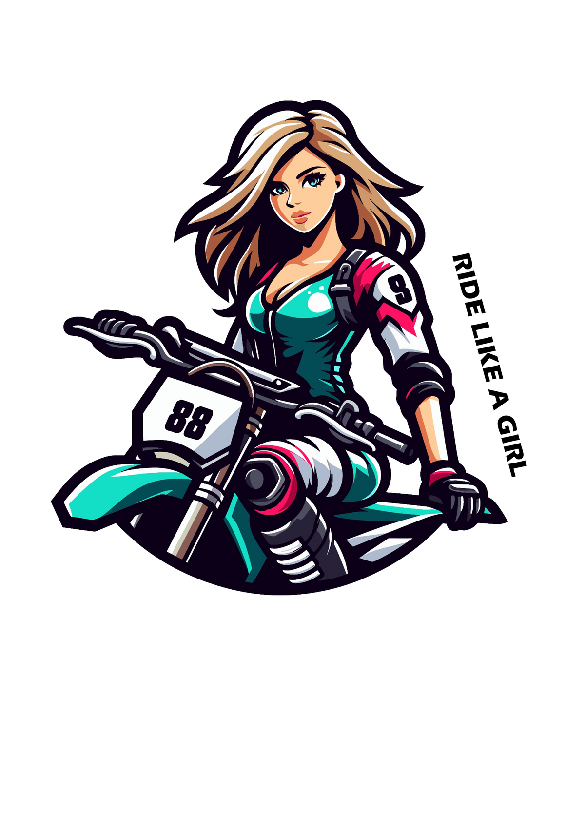 Biker Girl Sticker